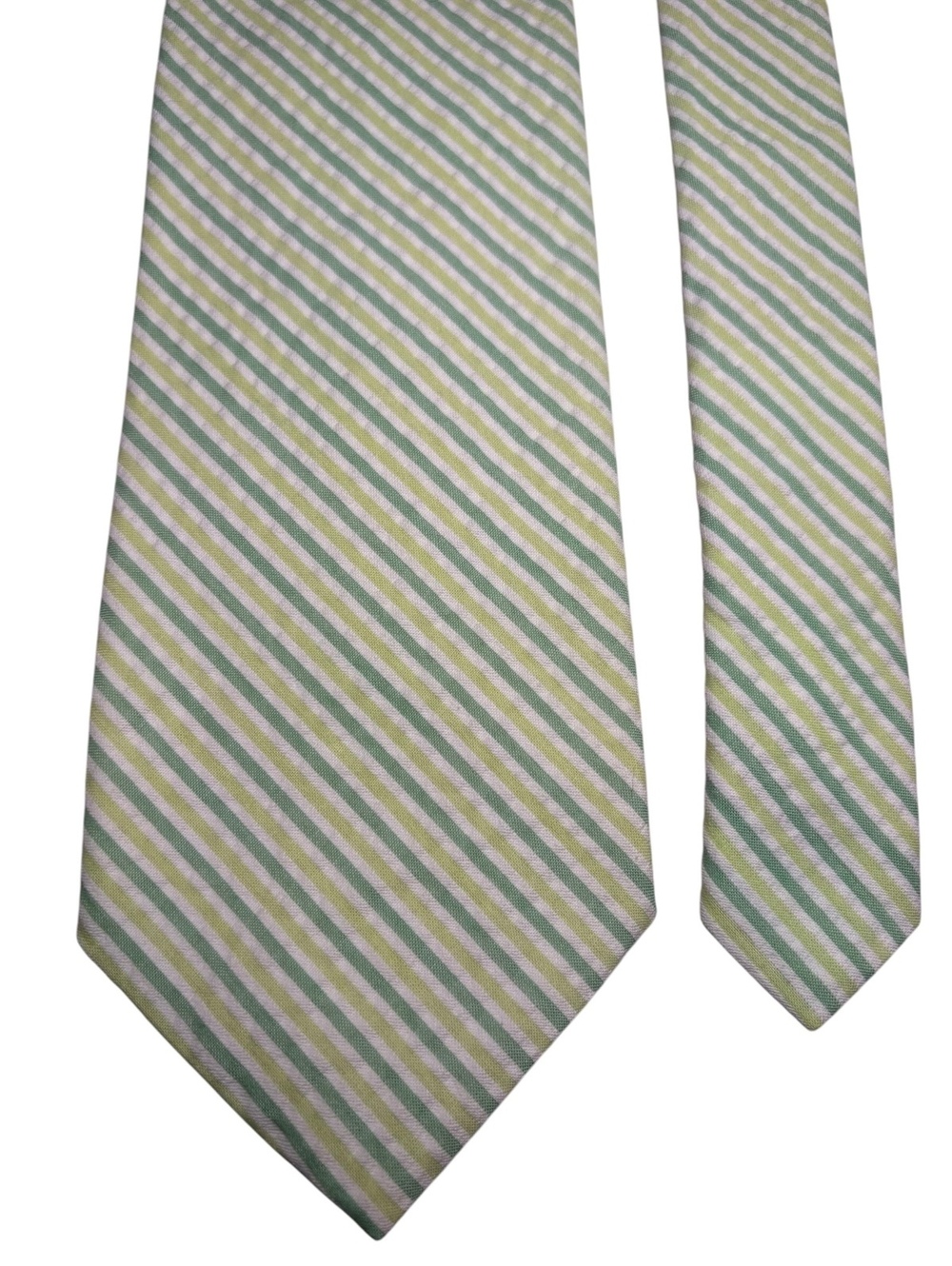 Brooks Brothers Makers Cotton Green White Striped Made in USA Men's Tie
